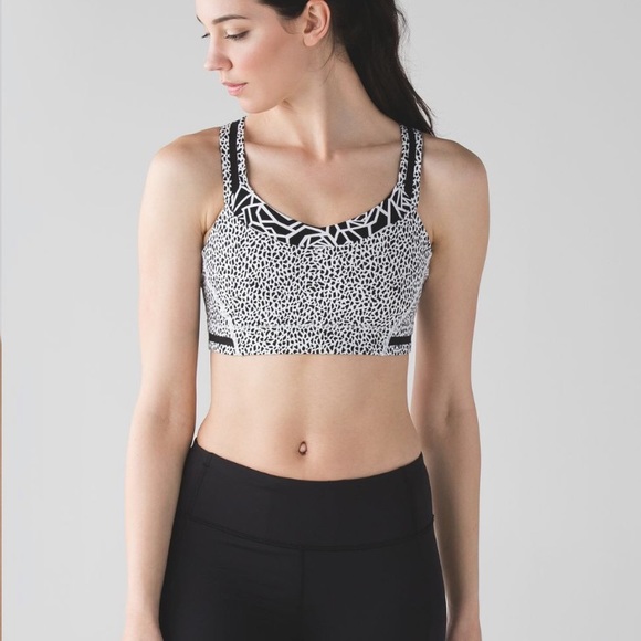 Lululemon Rack Pack Bra Miss Mosaic White / Posey Black White / Black - Picture 2 of 15